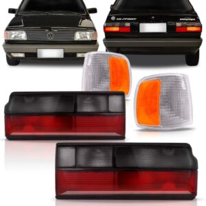 Kit Lanterna Voyage 1991 A 1995 Fumê + Piscas Cristal Âmbar