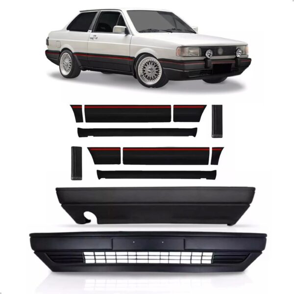 Kit Envolvente Voyage 1987 A 1996 Com Friso Lateral Preto