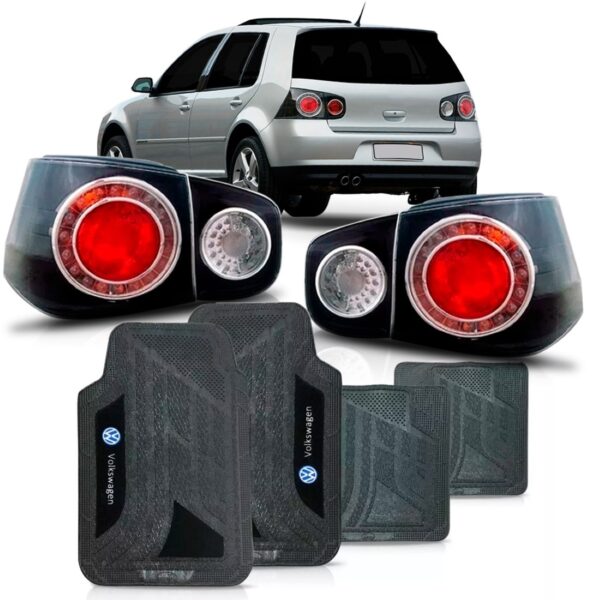 Jogo Sinaleira Golf Gti 04 Peças 07/12 + Jogo Tapete Pvc Grafite