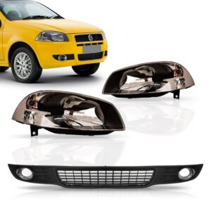 Kit Par Farois Negro + Grade Inferior Palio 2009 2010 2011 Preto