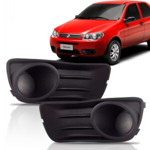 Par Moldura Grade Milha Palio Way Economy 08 A 16 Sem Furo Preto