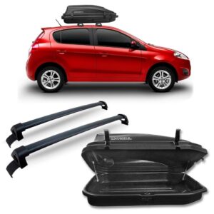 Rack Teto Palio 2012 A 2016 Preto + Maleiro 270 Litros Preta