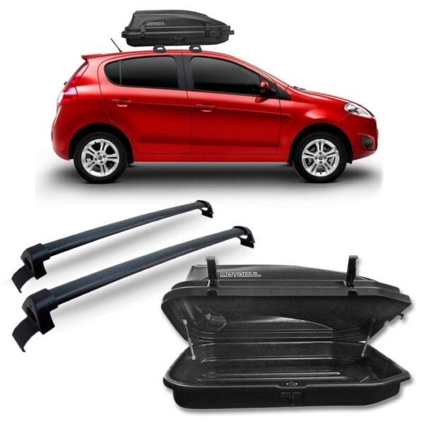 Rack Teto Palio 2012 A 2016 Preto + Maleiro 270 Litros Preta