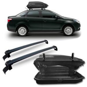 Rack Bagageiro Grand Siena 2012  2016 Preto + Baú 270 Litros Preto