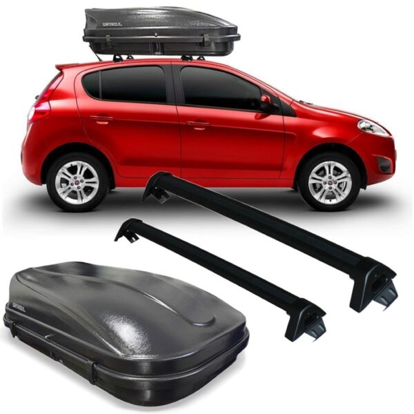 Rack Aluminio Palio 2012 A 2014 Preto + Maleiro 510 Litros. Preto