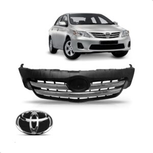 Kit Grade Corolla 2009 A 2011 Cinza Com Emblema Preto