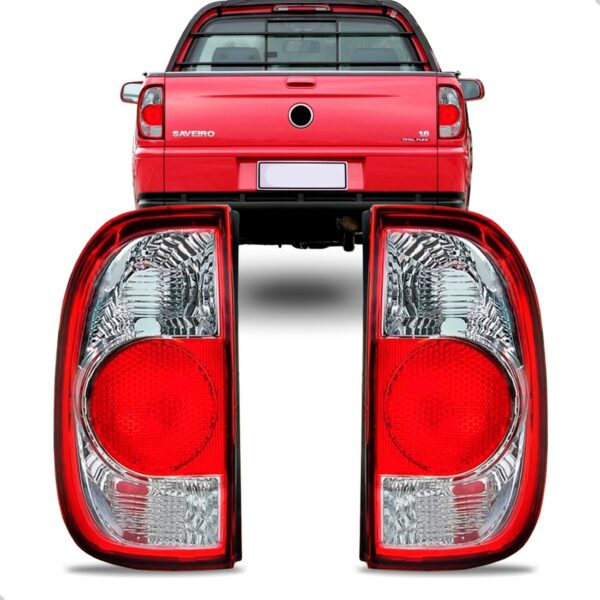 Par Lanterna Saveiro G4 Bicolor 2006 A 2012 Esquerdo E Dereito Cristal