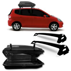 Bagageiro Honda Fit 2003 A 2008 Preto + Bau Maleiro 270 L Preto