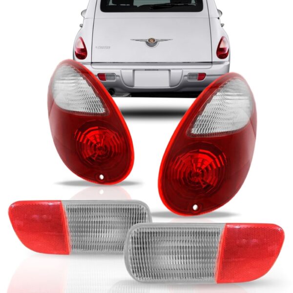 Kit Lanterna Pt Cruiser 2006 07 08 09 10 Traseira + Neblina Esquerdo E Direito Vermelho