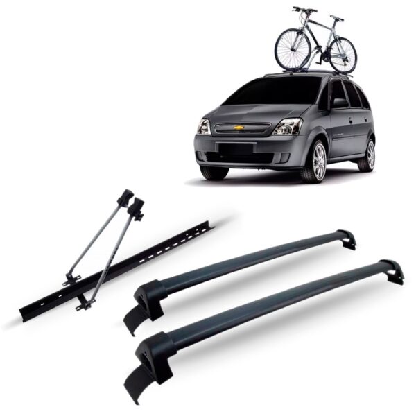 Bagageiro Meriva 2002 A 2011 + Suporte Bike Preta
