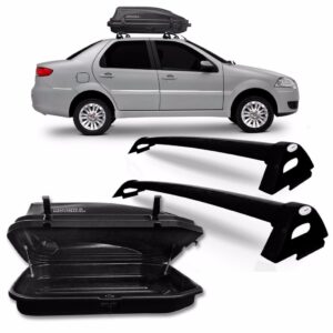 Bagageiro Fiat Siena 1996 A 2011 Preto + Bau Maleiro 270 L Preto
