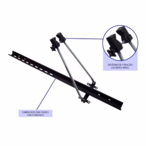 Travessa Teto Doblo 2002 A 2016 Prata + Suporte Bike Prata