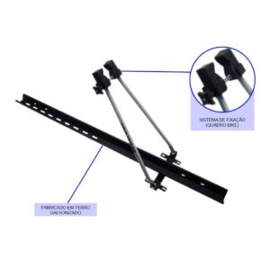 Rack Teto Gol Voyage G5 Gv 09 10 11 Preto + Suporte Bike Preta