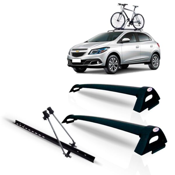Rack Teto Onix 2012 2013 2014 2015 Preto + Suporte Bicicleta Preta
