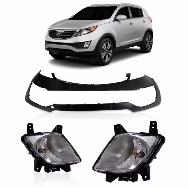 Parachoque Sportage 2011 2012 2013 Com Par Milhas Novo Preto