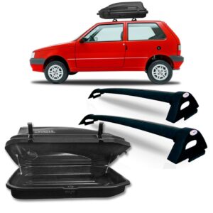 Rack Bagageiro Uno 04 05 06 07 08 09 10 + Maleiro 270 Litros Preto