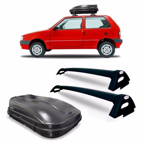 Rack Bagageiro Uno 04 05 06 07 08 09 10 + Maleiro 510 Litros Preto