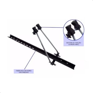 Kit Suporte Bike + Bagageiro Alumínio Punto 2007 A 2015 Cor Preto