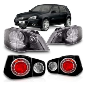 Kit Golf Black Par Faróis Máscara Negra + Sinaleiras 07 À 13