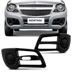 Par Moldura Grade Farol Milha Montana 2011 Até 2015 S/ Furo Preto