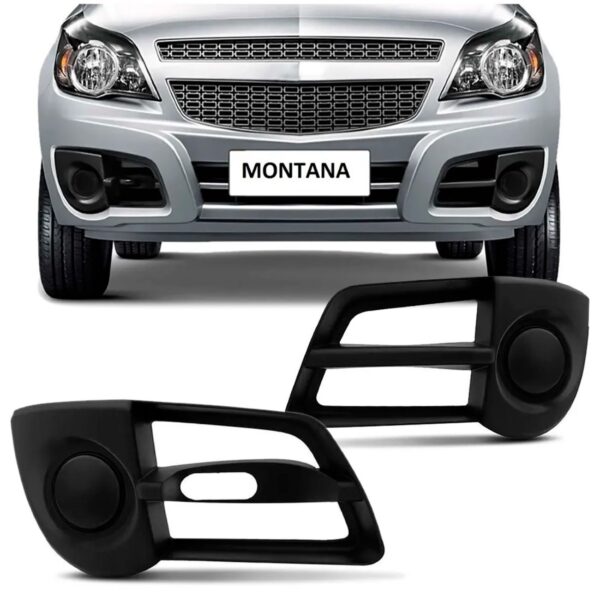 Par Moldura Grade Farol Milha Montana 2011 Até 2015 S/ Furo Preto