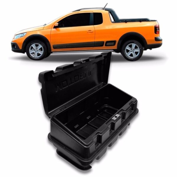 Maleiro Caixa Baú Saveiro G4 G5 G6 2003 A 2017 140 Litros Preto