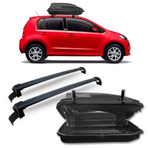 Bagageiro Volkswagen Up 4 Portas Preto + Maleiro 270 Litros Preto