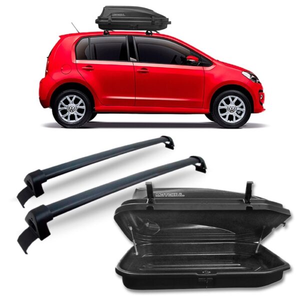 Bagageiro Volkswagen Up 4 Portas Preto + Maleiro 270 Litros Preto
