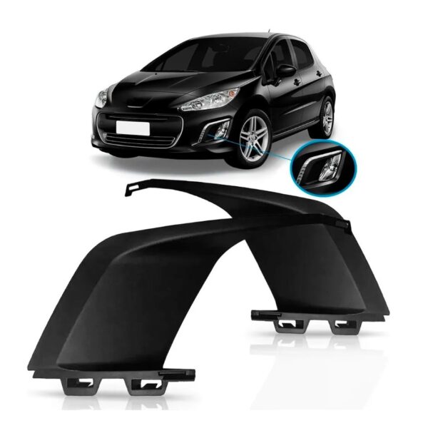 Par Moldura Milha Peugeot 308 2012 2013 2014 2015 Preto