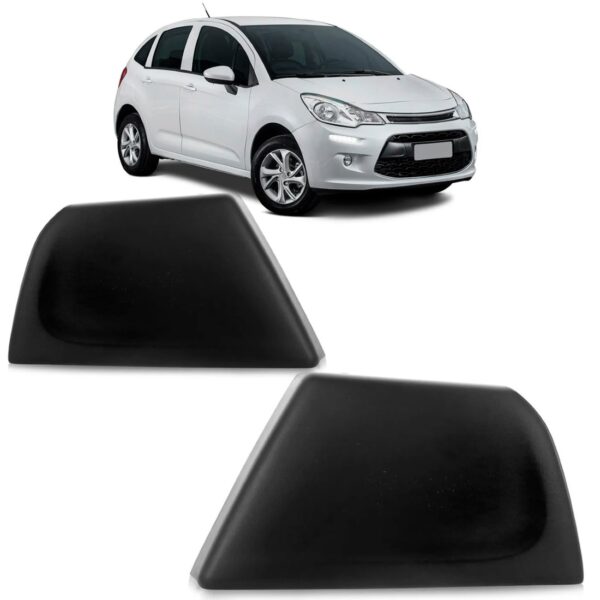 Par Acabamento Grade Para-choque Dianteiro C3 13 14 15 16 Preto