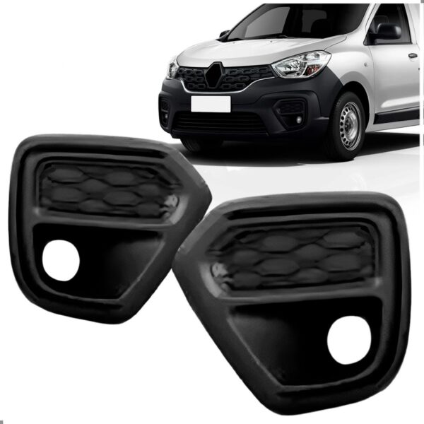 Par Moldura Milha Kangoo 2024 A 2025 Dianteiro Com Furo Preto Ambos Os Lados