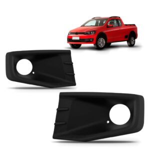 Par Moldura Milha Saveiro 2014 A 2016 Com Furo - Preto - Ambos Os Lados