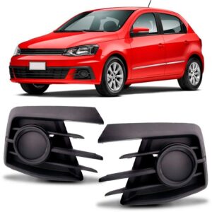 Par Grade Moldura Farol Milha Gol G7 2016 17 A 2019 Sem Furo Preto Ambos Os Lados