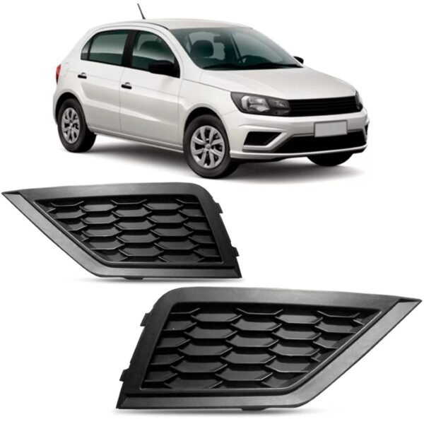 Par Grade Moldura Farol Milha Gol G8 2019 2020 Sem Furo Preto Ambos Os Lados