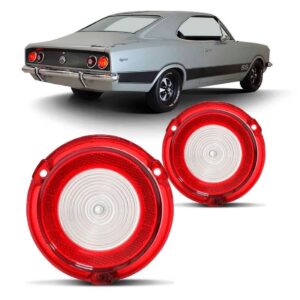 Jogo Lente Sinaleira Traseira Opala 1970/1979 C/ré Plástico Bicolor Par