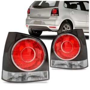 Par Lanterna Traseira Polo 2007 A 2013 Hatch Fume - Vermelho