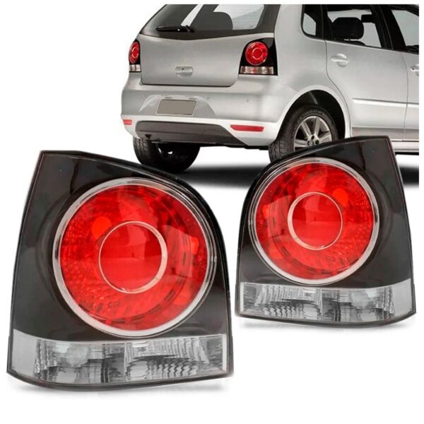 Par Lanterna Traseira Polo 2007 A 2013 Hatch Fume - Vermelho
