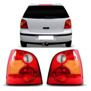 Par Lanterna Traseira Polo 2003 2004 2005 2006 Tricolor - Vermelho