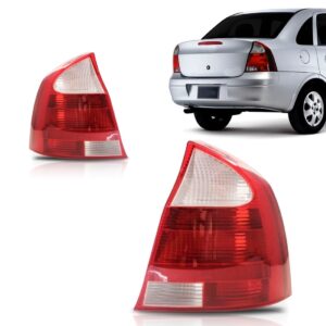 Par Sinaleira Traseira Corsa Sedan 2003 A 2007 Re Cristal Bicolor
