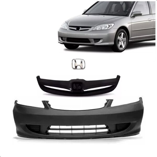 Envolvente Civic 2004 A 2005 + Grade Superior Completa Preto
