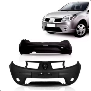 Par Parachoque Para Sandero 2008 A 2011 Dianteiro E Traseiro Preto