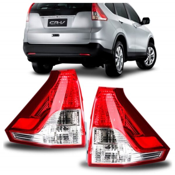 Par Lanterna Traseira Crv Suv 12 A 14 Inferior Sem Lâmpada Lente Bicolor
