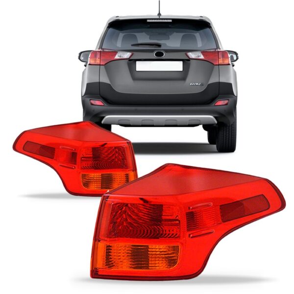 Par Lanterna Traseira Rav4 2013 2014 2015 2016 Bicolor Canto Direito