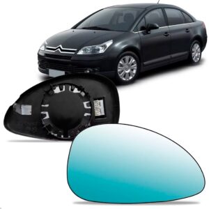 Par Espelho Base Retrovisor C4 2007 08 À 2011 Térmico Azul.