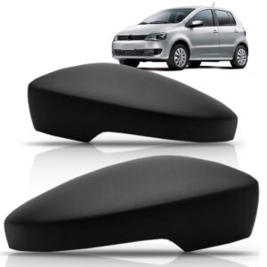 Par Capa Retrovisor Fox 10 11 12 13 14 Texturizado Com Furo Preto