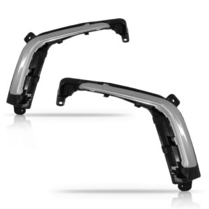 Par Grade Moldura Milha Peugeot 308 2012 2013 2014 Com Friso - Preto - Ambos Lados