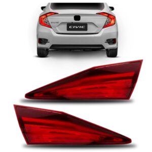 Par Lanterna Traseira Mala Civic 16 2017 2018 Com Led Oferta Vermelho