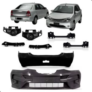 Kit Parachoque Para Etios 2017 A 2021 Dianteiro E Traseiro Para Pintar
