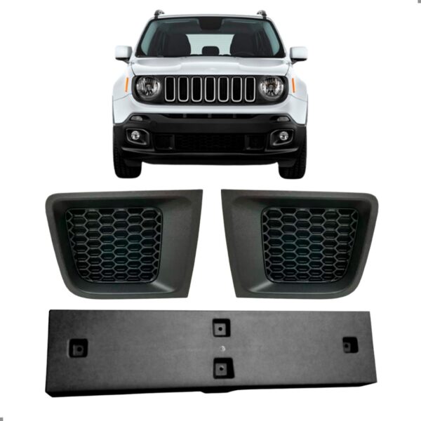 Kit Tampa Lateral Milha E Suporte Placa Renegade 2015 A 2021 Kit
