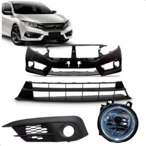 Kit Envolvente Dianteiro Civic 2016 2017 2018 2019 Preto